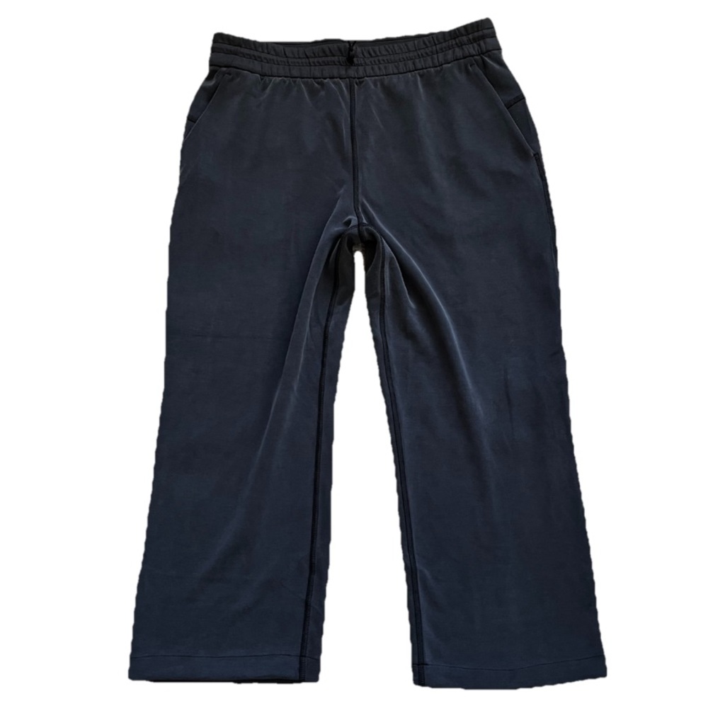 LULULEMON NWT SOFTSTREME STRAIGHT LEG CROP HIGH Black Wide-Leg Pants SIZE 10